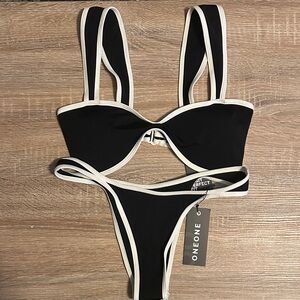 OneOne Black and White Bikini Set